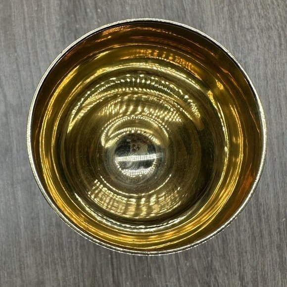 MJK Handicrafts Set Of 4 Gold-Plated Wine Goblets With Etched Floral Design - Picture 5 of 8